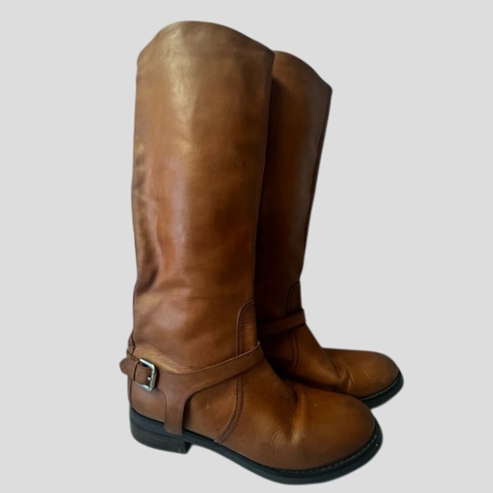 Maxgreat Whiskey Leather Knee High Riding Boots